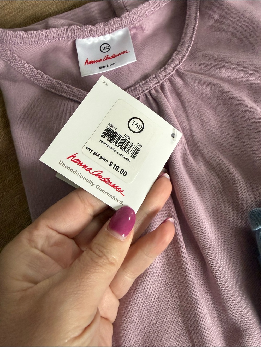 Three Pack:Hanna Andersson Short Sleeve Tees in Dusty Pink, Rose, and Dusty Blue - Picture 4 of 5